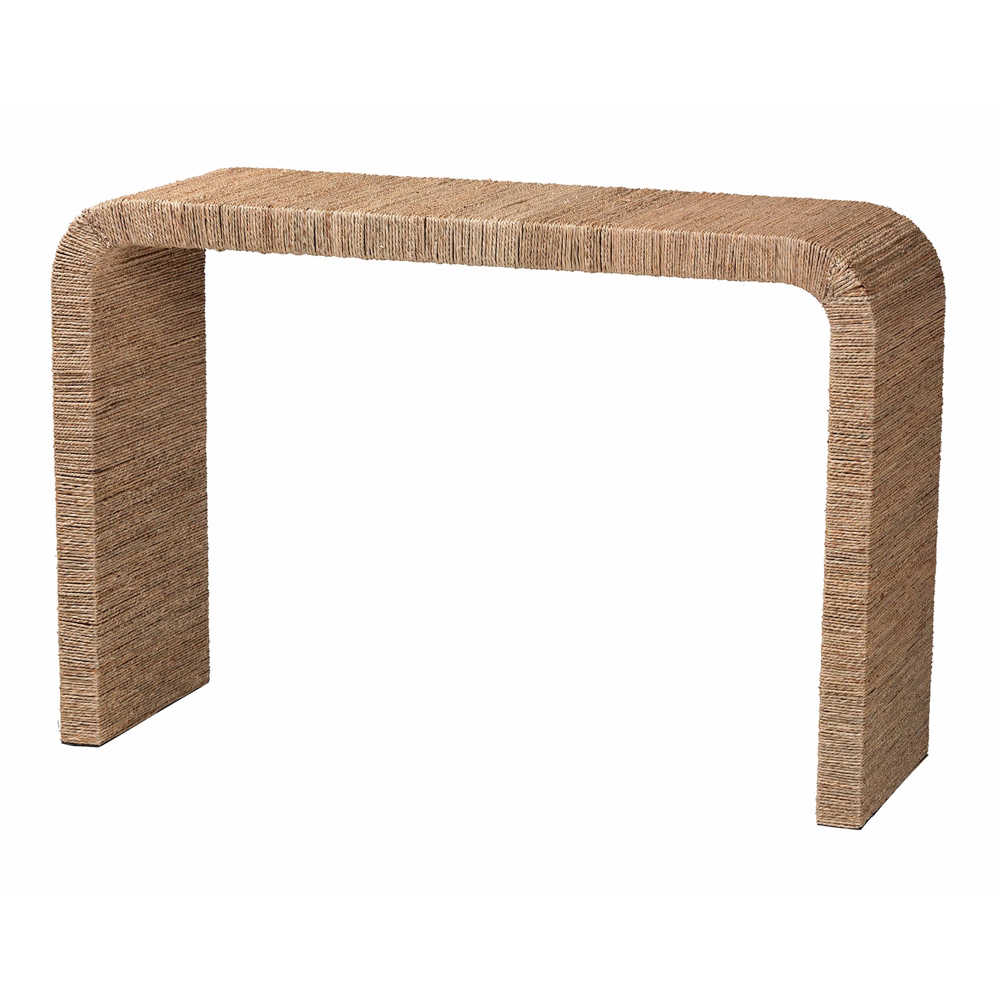 bali & pari Eviana Japandi Natural Seagrass Waterfall Console Table